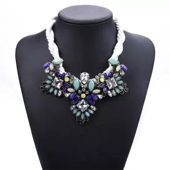 Роскошное, супер сверкающее хрустальное бриллиантовое драгоценное короткое жемчужное ожерелье на ключицу, преувеличенная женская мода синий