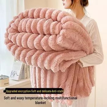 Роскошное теплое одеяло из меха кролика - мягкий молочный мех для сна, кондиционирования воздуха или отдыха на диване 70x100 cm