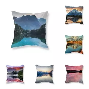 Роскошное украшение для дома, наволочка для гостиной, дивана, автомобиля, наволочка, горное озеро, природный пейзаж, наволочка 40x40cm