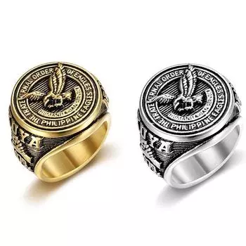 Роскошное винтажное мужское кольцо с филиппинским орлом, золотые украшения в стиле хип-хоп, панк, аксессуары из нержавеющей стали, серебряное повседневное кольцо на палец для мальчиков 7