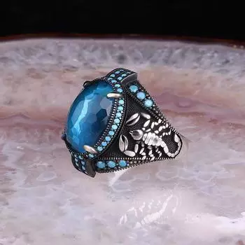 Роскошное винтажное панк-цветное кольцо с изображением скорпиона и орла для мужчин No. 6