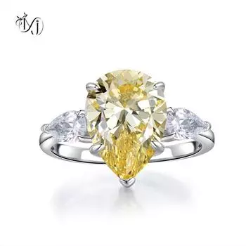 Роскошное женское кольцо с бриллиантом 10*14, обручальное кольцо с каплями воды, серебряное кольцо 925 пробы с бриллиантом, европейское и американское ювелирное кольцо