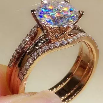 Роскошное женское кольцо, винтажное женское кольцо No. 6 розового золота