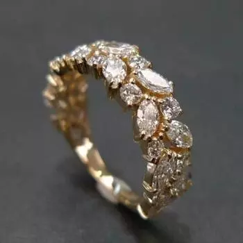 Роскошное женское кольцо, винтажное женское кольцо No. 6 золотой