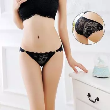 Роскошное женское нижнее белье, сексуальные кружевные прозрачные соблазнительные трусы с низкой талией и открытыми бедрами one size