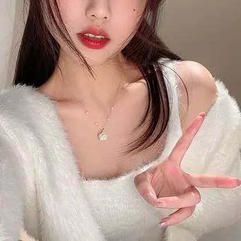 Роскошное женское ожерелье Элегантное цветочное свитер-цепочка Корейское женское ожерелье Темпераментное вечернее универсальное ожерелье Простое сексуальное ожерелье Цветочное ожерелье золотой
