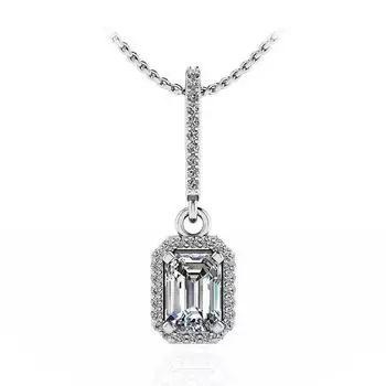 Роскошное женское ожерелье с прямоугольным кулоном CZ Bling Bling аксессуары модное универсальное женское ожерелье ювелирные изделия Новинка 45cm