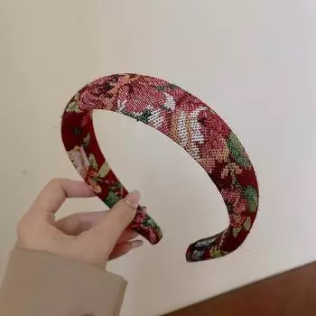 Роскошное женское украшение на голову Винтажный тканевый ободок с цветочной вышивкой для женщин Шоппинг Вечеринка Свадебная фотосессия Обруч для волос