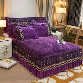 Роскошное зимнее быстрое теплое бархатное покрывало на кровать, супермягкое толстое фланелевое стеганое покрывало, противоскользящее покрывало, наволочка в комплект не входит 1pc 120x200x45cm