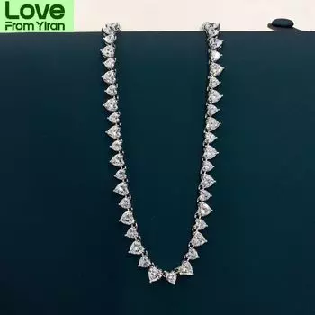 Роскошные 100% 925 пробы серебряные ожерелья для женщин с бриллиантами в форме сердец из высокоуглеродистого серебра, кулон для невесты, благородные ювелирные украшения