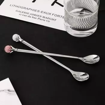 Роскошные 2 шт. Нержавеющая сталь Кофейная ложка Чайная ложка Длинная Мороженое Десертные Ложки Размешивания Свадебные Подарки Посуда в Подарочной Коробке