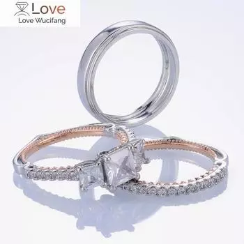 Роскошные 3 шт./комплект колец для женщин, двухцветный дизайн, высококачественное кольцо-обещание, модные помолвочные украшения, подарок жене на любовь 10