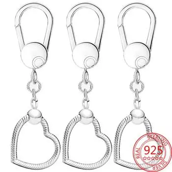 Роскошные 925 пробы серебряные моменты для милой домашней сумки с подвесками, набор брелоков для ключей, подарочный набор для самостоятельного изготовления ожерелья и брелоков для ключей