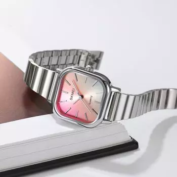 Роскошные элегантные часы для женщин, водонепроницаемые женские часы из нержавеющей стали, кварцевые женские часы для девочек серебряный