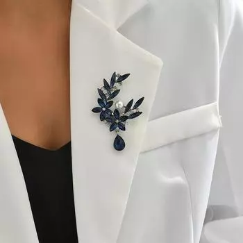 Роскошные элегантные женские девушки стразы стеклянные цветы капли броши булавки дамский блестящий костюм офисные украшения корсаж аксессуары