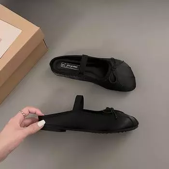 Роскошные атласные шелковые балетки, женские классические балетки с квадратным носком и эластичной лентой, балетки на плоской подошве, женские мягкие лоферы 35 розовый