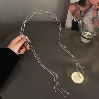 Роскошные аксессуары для волос со стразами, повязка для волос с кисточкой, подвеска, женская повязка на голову, обруч для волос