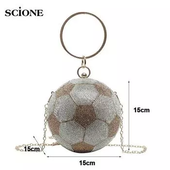 Роскошные баскетбольные клатчи с бриллиантами для женщин, футбольная форма, кошелек и сумочка для свадебной вечеринки, золотистая, серебряная вечерняя сумочка