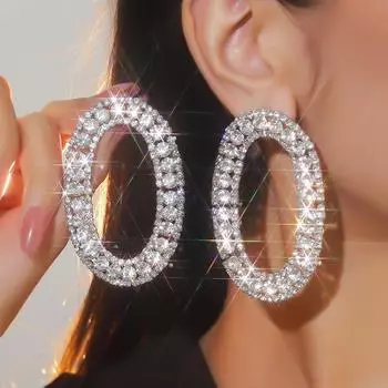 Роскошные блестящие геометрические круглые серьги женские модные темпераментные серьги банкетные серьги женские серьги 1 пара
