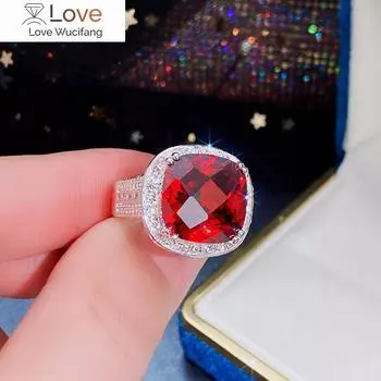 Роскошные большие красные кольца CZ для вечеринок для женщин, аксессуары в винтажном стиле, блестящий кристалл, великолепный подарок, благородные женские украшения 7