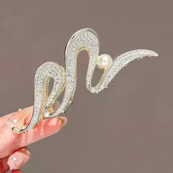 Роскошные большие металлические зажимы для волос, необычные заколки для волос, заколки в стиле панк с кристаллами, крабы, винтажные зажимы для челюстей, женские аксессуары для волос
