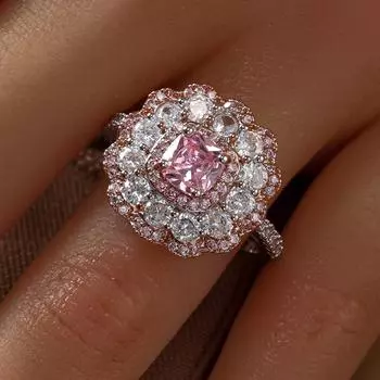 Роскошные большие розовые желтые топазы CZ циркон кольца для женщин мода серебряный цвет свадебное кольцо ювелирные изделия подарки 6 жёлтый/серебряный