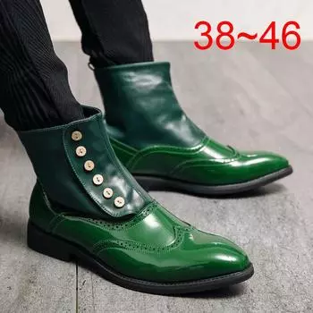 Роскошные ботинки челси, мужские ботильоны из натуральной кожи, высококачественные ботильоны с пряжкой и ремешком, коричневые, черные, простые ботинки для мужчин 38