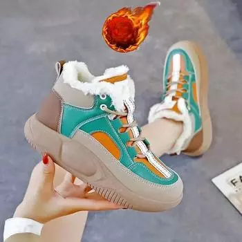 Роскошные ботинки челси женские кожаные женские ботинки массивные зимние ботинки ботильоны на платформе без застежек толстый каблук botas de mujer 35 бежевый