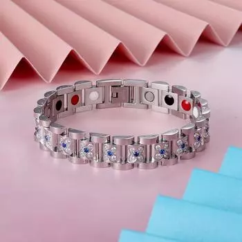 Роскошные браслеты из кристаллов и страз для пары, магнитный браслет из германия, магнитная здоровая терапия, энергетическая бижутерия, женский шарм 21cm