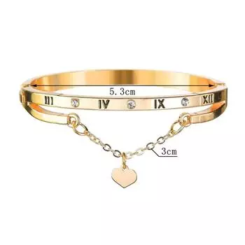 Роскошные браслеты из розового золота из нержавеющей стали, женские браслеты с сердечками, свадебные браслеты с подвесками для женщин, известные ювелирные изделия
