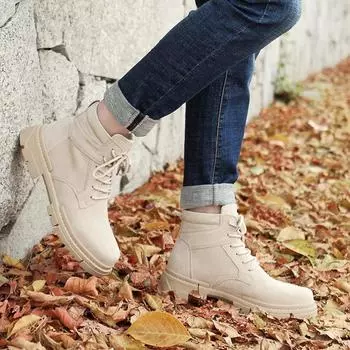Роскошные брендовые ботинки из натуральной кожи для отдыха на открытом воздухе, мужская повседневная обувь, зимние теплые плюшевые мужские ботильоны, высококачественная спортивная обувь для отдыха 37