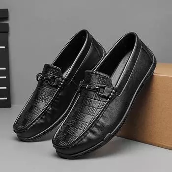 Роскошные брендовые черные кожаные мужские повседневные туфли, новые формальные туфли, кроссовки, дизайнерские мужские мокасины, дышащие туфли для вождения без застежек 39