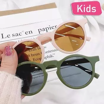 Роскошные брендовые детские солнцезащитные очки для малышей, UV400, круглая оправа, очки, летние уличные детские винтажные очки для девочек AS PICTURE