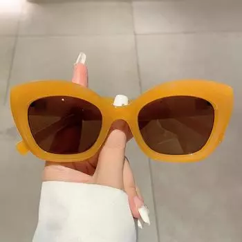 Роскошные брендовые дизайнерские винтажные солнцезащитные очки «кошачий глаз» для женщин 2024 года, солнцезащитные очки, модные панк-популярные очки в большой оправе