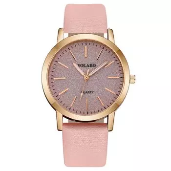 Роскошные брендовые кожаные кварцевые женские часы Женские часы Модные весы с пряжкой Женские студенческие часы Корейский стиль Простой темпераментный тренд розовый