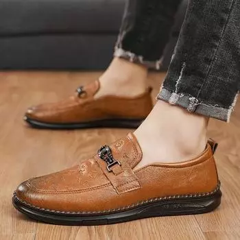 Роскошные брендовые кожаные мужские повседневные туфли, высококачественные итальянские мужские мокасины, дышащие формальные мужские туфли, туфли для вождения без застежек 41
