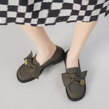 Роскошные брендовые кожаные женские лоферы на толстой платформе, обувь на плоской подошве, универсальная обувь, женские модные повседневные металлические лоферы на плоской подошве с галстуком-бабочкой 34 чёрный