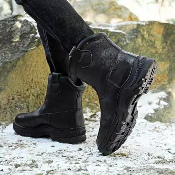 Роскошные брендовые мужские ботинки челси, новые зимние мужские ботинки для снега, мягкие ботильоны из натуральной кожи, повседневная мужская обувь в деловом стиле 38