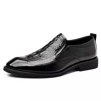 Роскошные брендовые мужские деловые туфли, остроносые мужские туфли с низким верхом, свадебные туфли жениха, универсальные, высокого класса, бесплатная доставка 38 чёрный