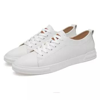 Роскошные брендовые мужские кожаные повседневные спортивные туфли 2024 года, новые модные белые студенческие вулканизированные туфли из натуральной кожи Tenis Masculino2024 38 песчаный