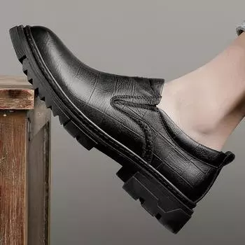 Роскошные брендовые мужские кожаные туфли из натуральной кожи, повседневные туфли для мужчин на платформе, официальные мокасины, мокасины Hombre, новые 38 чёрный