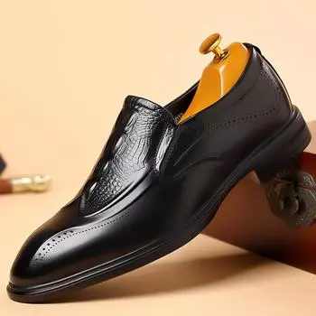 Роскошные брендовые мужские кроссовки из кожи, повседневная обувь, мужские мокасины, дышащие черные туфли для вождения Zapatos De Vestir Hombre 38 чёрный
