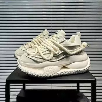 Роскошные брендовые мужские кроссовки SpringNew Trend Кроссовки на шнуровке Повседневные туфли на платформе с увеличенной высотой для мужчин Chaussure Homme 39 белый