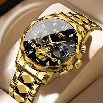 Роскошные брендовые мужские наручные часы светящиеся 30 м водонепроницаемые хронограф дата мужские часы из нержавеющей стали мужские кварцевые часы
