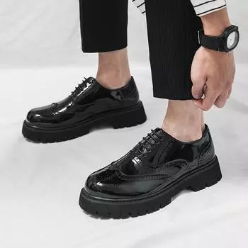 Роскошные брендовые мужские повседневные итальянские дизайнерские туфли на толстой подошве из кожи, новые туфли-оксфорды на шнуровке, свадебные туфли для мужчин 38