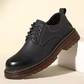 Роскошные брендовые мужские повседневные туфли, модная рабочая обувь для улицы, высококачественный дизайн, официальная обувь для мужчин, модельные туфли-оксфорды 38 чёрный