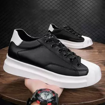Роскошные брендовые мужские повседневные туфли, модные уличные деловые туфли на платформе, свадебные туфли из натуральной кожи, мужские кроссовки Zapatos Hombre 37 чёрный