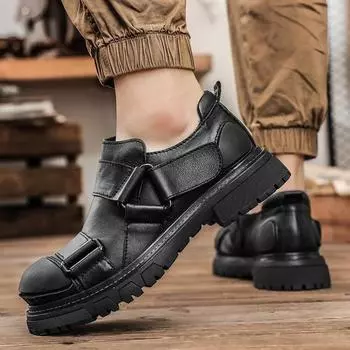 Роскошные брендовые мужские туфли из натуральной кожи, рабочая обувь для улицы, высококачественные деловые повседневные ботинки Zapatos Hombre Designer2024 37 чёрный