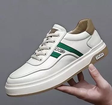 Роскошные брендовые мужские туфли из натуральной кожи с вулканизированной подошвой, повседневные дизайнерские кроссовки на плоской подошве 2024 года, удобные универсальные кроссовки для вождения на открытом воздухе 38 чёрный