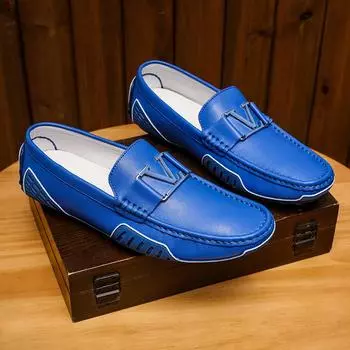 Роскошные брендовые мужские туфли Peas 2024 весна-осень модные мужские мокасины мокасины с мягкой подошвой ленивые туфли без застежек модные повседневные туфли для вождения 38 чёрный